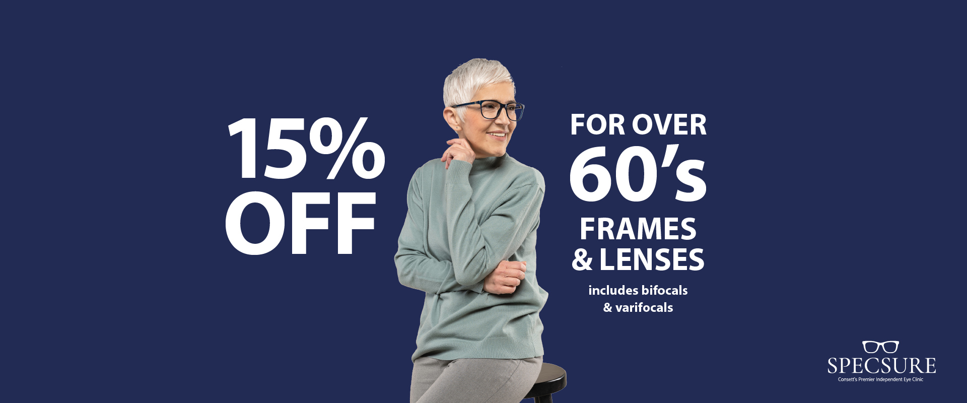 15% off banner for over 60s