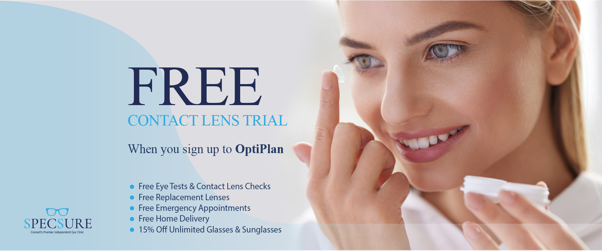 free contact lens banner